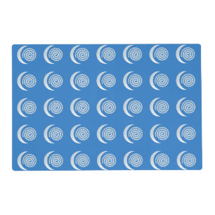 Silver Moon Spiral on deep blue Placemat