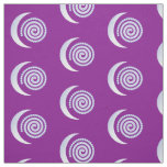 Silver Moon Spiral on purple Fabric