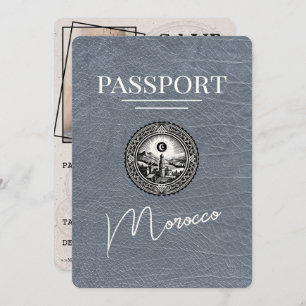 Silver Morocco Passport Save The Date
