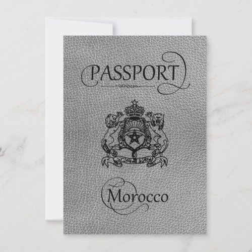 Silver Morocco Passport Save the Date Card