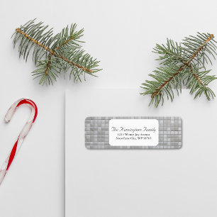 Silver Mosaic Festive Winter Address Label