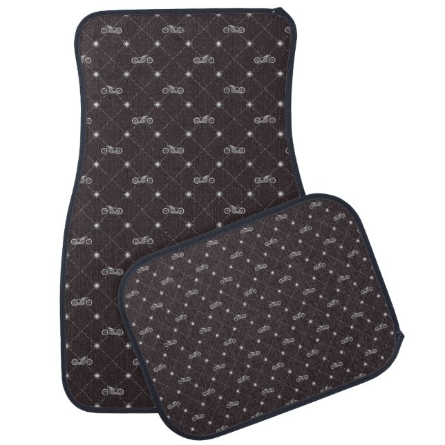 Silver Motorcycle Car Floor Mat (Set)