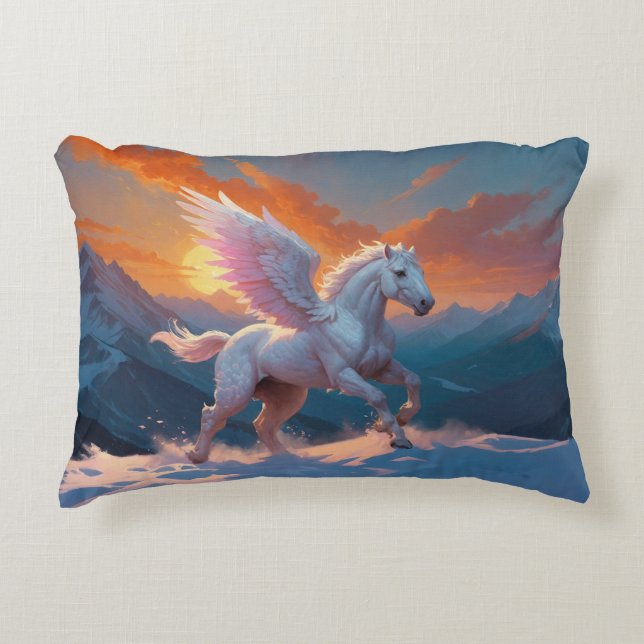 Silver Mountain Pegasus  Accent Pillow (Front)