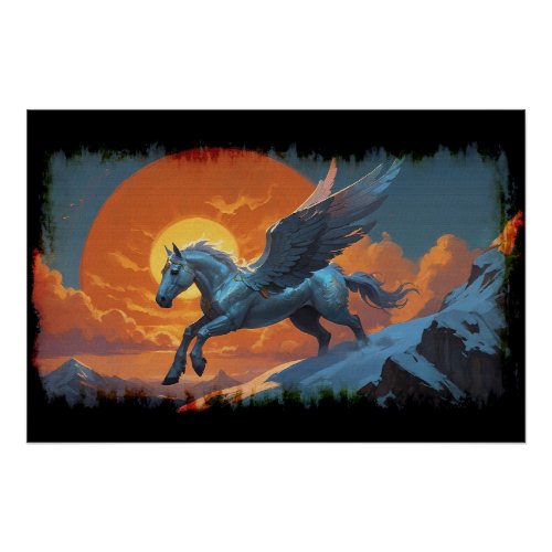 Silver Mountain Pegasus Poster