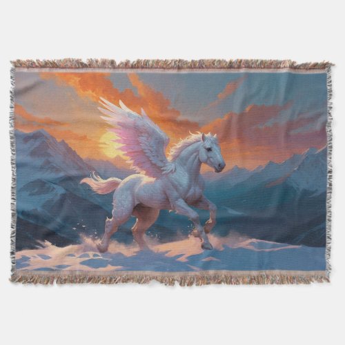 Silver Mountain Pegasus Throw Blanket