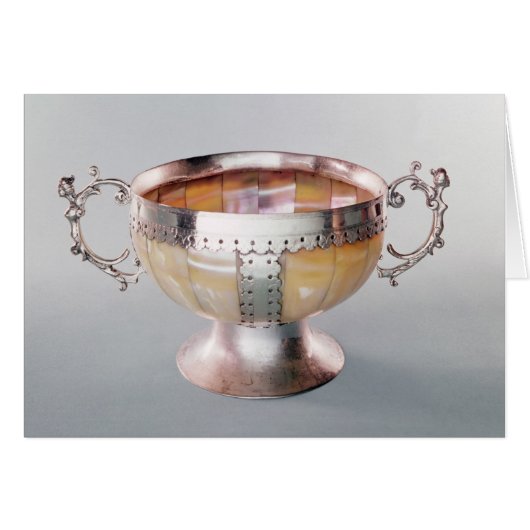 Silver mounted mother-of-pearl wassail bowl (Front Horizontal)