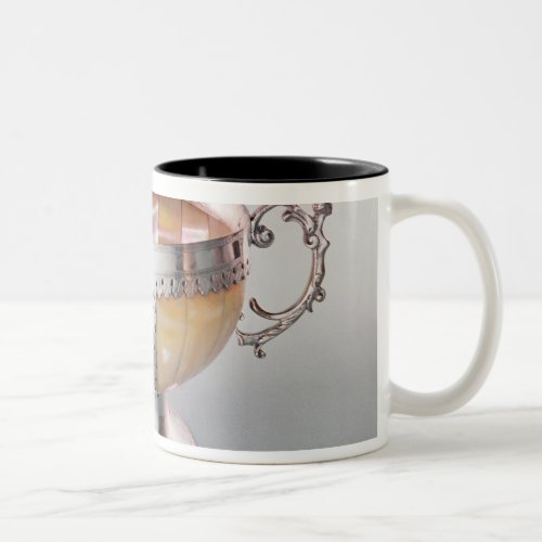 Silver mounted mother_of_pearl wassail bowl Two_Tone coffee mug