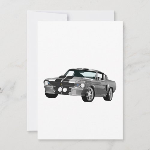 Silver Muscle Car