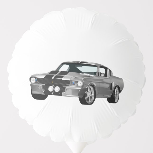 Silver Muscle Car Balloon (Front)