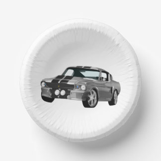 Silver Muscle Car Paper Bowls