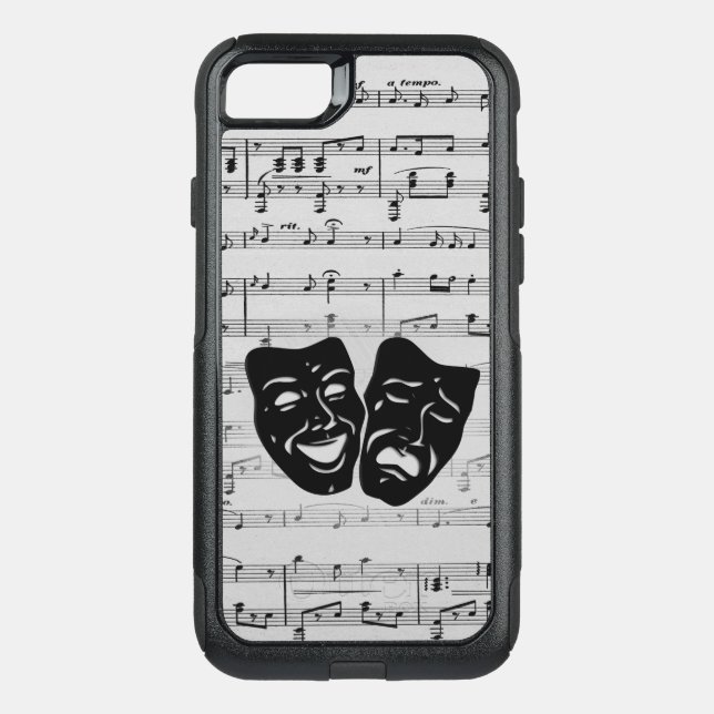 Silver Music and Theater Masks Otterbox iPhone Case (Back)