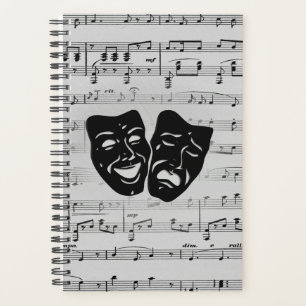 Silver Music and Theater Masks Planner