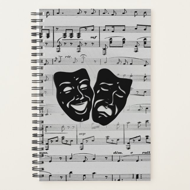 Silver Music and Theater Masks Planner (Front)