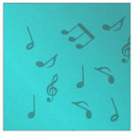 silver music notes fabric