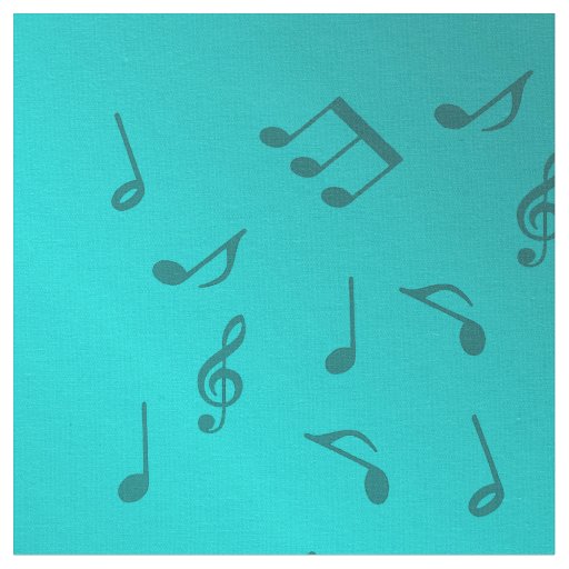 silver music notes fabric