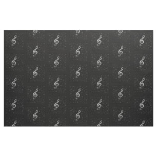 silver music notes Fabric, colorful house textile Fabric