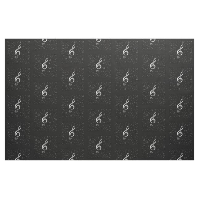 silver music notes Fabric, colorful house textile Fabric (Fat Quarter)