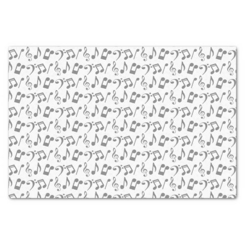 Silver Music Notes Tissue Paper