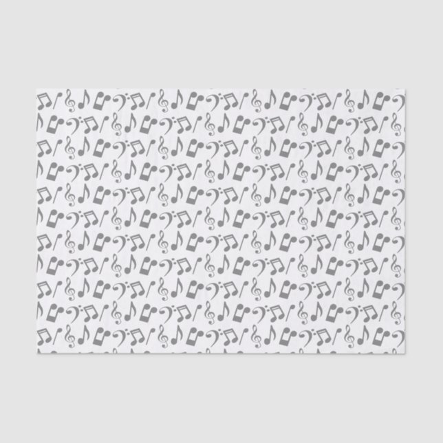 Silver Music Notes Tissue Paper (Front)