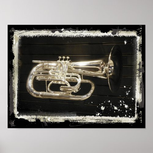 Silver Musical Instrument Poster