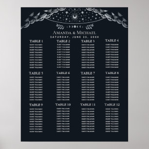 Silver Mystical Tarot Wedding Seating Chart