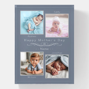 Silver 'n Grey Mother's Day Name Photo Paperweight