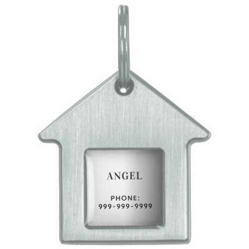 Silver name contact information pet ID tag