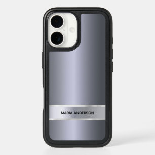 Silver name elegant modern iPhone 16 case