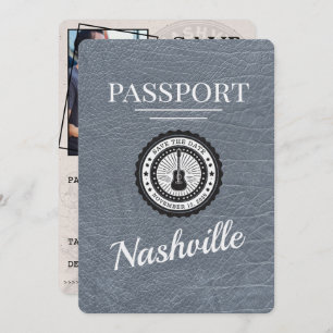 Silver Nashville Passport Save The Date