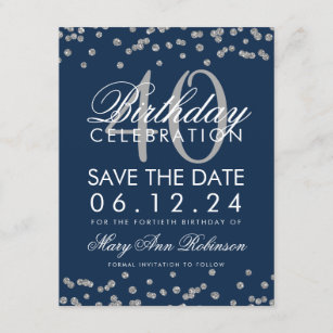 40th Birthday Save The Date Cards Zazzle