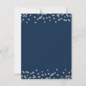 Silver Navy Blue 40th Birthday Save Date Confetti Save The Date (Back)