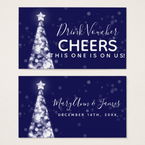 Silver Navy Blue Christmas Wedding Drink Voucher