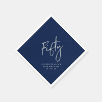 Silver & Navy Blue Fifty 50th Birthday Party