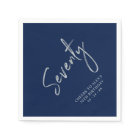 Silver & Navy Blue Seventy 70th Birthday Party