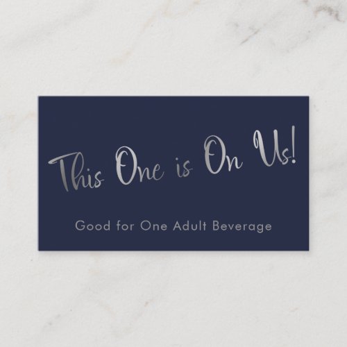 Silver  Navy Casual Drink Tickets Insert Cards