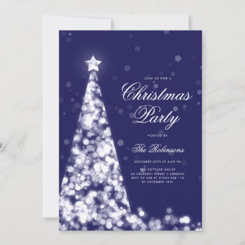 Silver Navy Christmas Tree Invite Program Menu