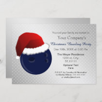 silver navy Corporate holiday Bowling party Invite