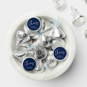 Silver & Navy Lettering Cheers Birthday Party Hershey®'s Kisses®