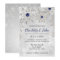 silver navy snowflakes winter wedding invitation