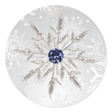 silver navy snowflakes winter wedding stickers