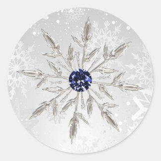 silver navy snowflakes winter wedding stickers