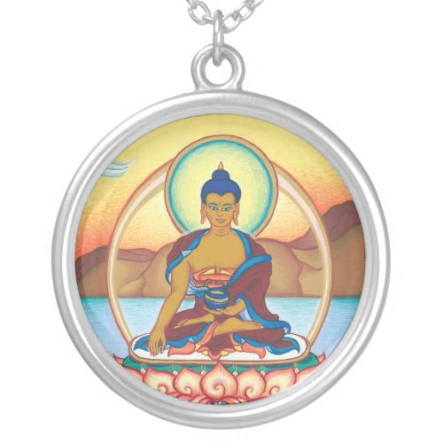 SILVER NECKLACE  PENDANT Buddha Shakyamuni