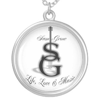 Silver Necklace w/ Life, Love & Music Logo