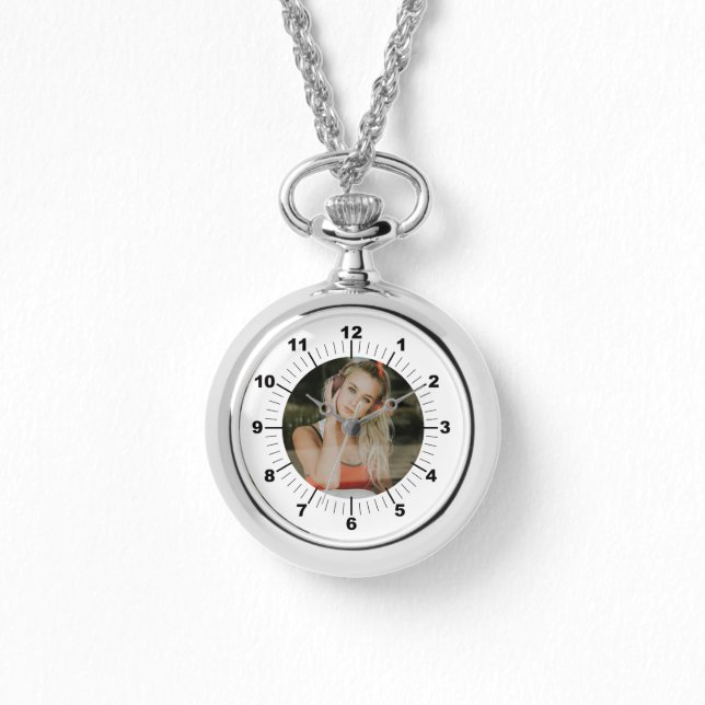 Silver Necklace Watch - Personalized  (Front)