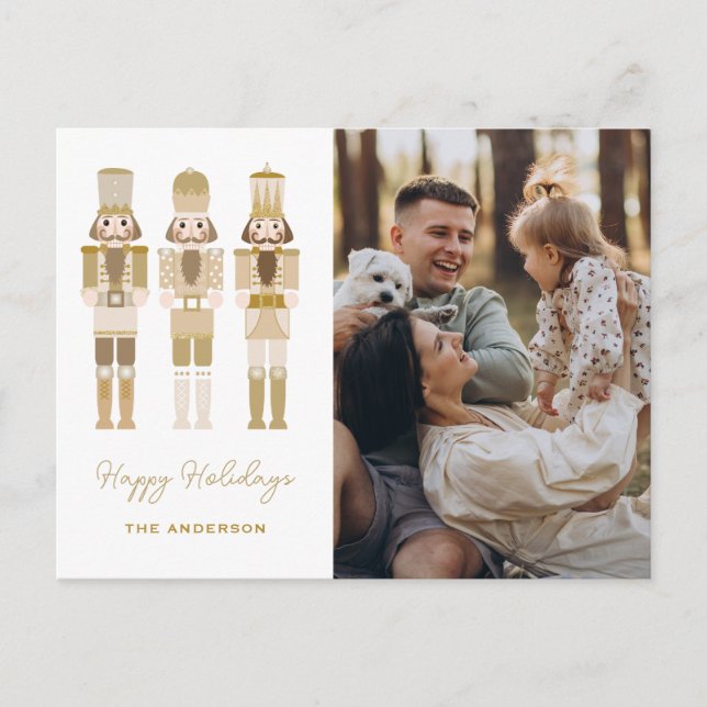 SILVER NUTCRACKERS WITH PHOTO CHRISTMAS  POSTC POSTCARD (Front)