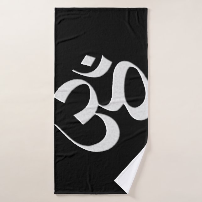 Silver Om  Bath Towel (Bath Towel)