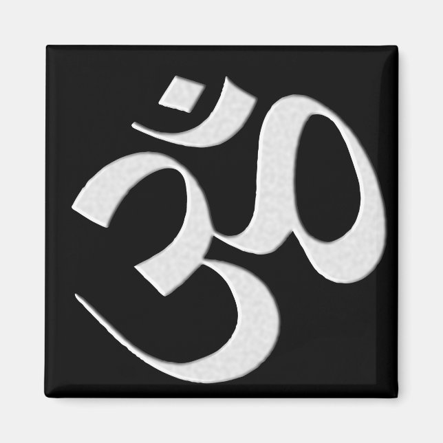 Silver Om  Magnet (Front)