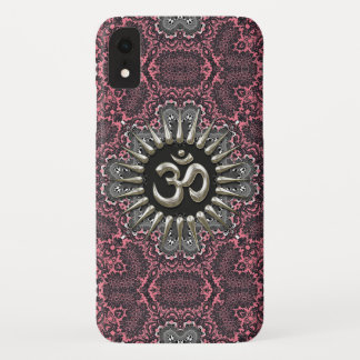 Silver Om Vintage Pink Damask iPhone 3 Cover