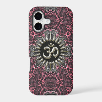 Silver Om Vintage Pink Damask iPhone 5 17 Case