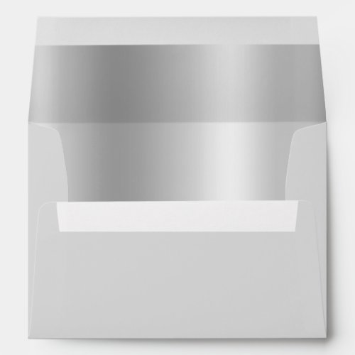 Silver Ombre Foil Pale Gray Envelope